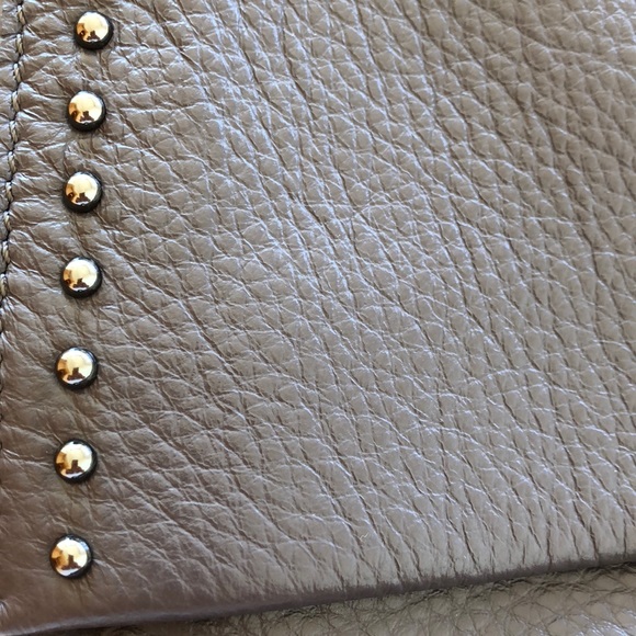 New grey leather Badgley Mischka purse. Used once. - Picture 3 of 8